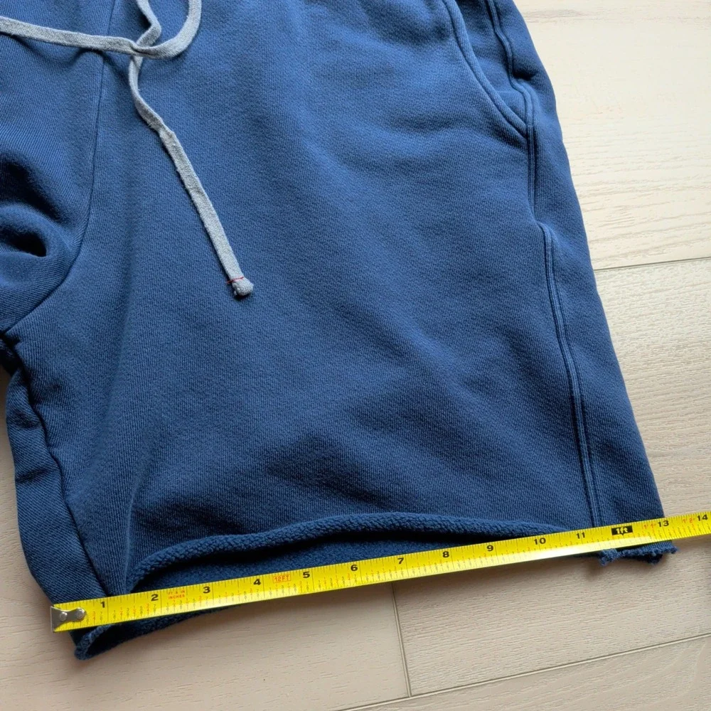 Les Tien Heavyweight Yacht Shorts Mens XL Blue Structured Fleece Made in USA